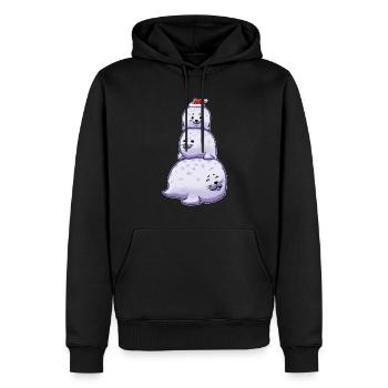 Chonky Seal Schneemann Weihnachten - Männer Premium Bio Hoodie - Schwarz - Vorne - Nico (187cm)