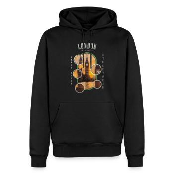 London England UK Stadt Skyline Streetwear - Männer Premium Bio Hoodie - Schwarz - Vorne - Nico (187cm)