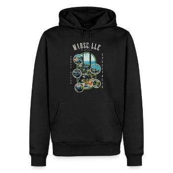 Marseille Frankreich Stadt Skyline Heimat Liebe - Männer Premium Bio Hoodie - Schwarz - Vorne - Nico (187cm)