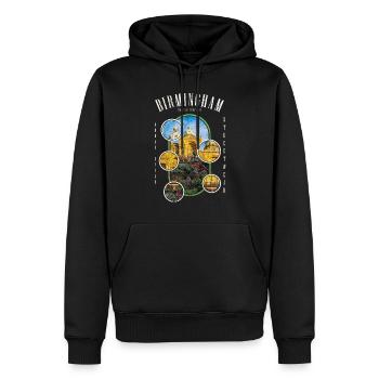 Birmingham Angleterre UK City Skyline Accueil Amour - Sweat à capuche Premium bio Homme - noir - Devant - Nico (187cm)