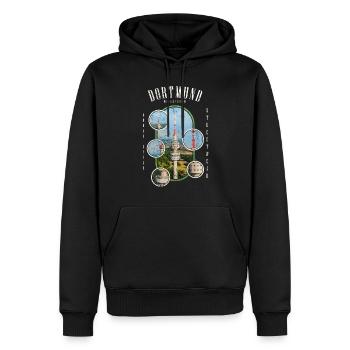Dortmund Deutschland Stadt Skyline Heimat Liebe - Männer Premium Bio Hoodie - Schwarz - Vorne - Nico (187cm)