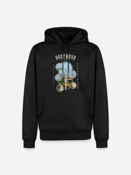 Dortmund Deutschland Stadt Skyline Heimat Liebe - Männer Premium Bio Hoodie - Schwarz