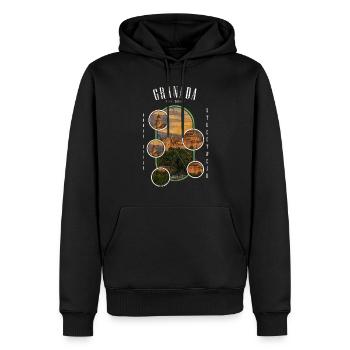 Grenade Espagne Ville Skyline Vacances Été - Sweat à capuche Premium bio Homme - noir - Devant - Nico (187cm)