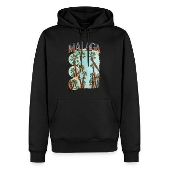Malaga Spanien Stadt Skyline Sommer Urlaub Palmen - Männer Premium Bio Hoodie - Schwarz - Vorne - Nico (187cm)