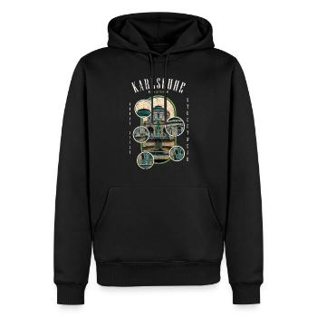 Karlsruhe Allemagne Ville Skyline Accueil Amour - Sweat à capuche Premium bio Homme - noir - Devant - Nico (187cm)