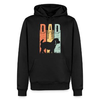 Cavachon Chien Papa Papa Master Vintage - Sweat à capuche Premium bio Homme - noir - Devant - Nico (187cm)