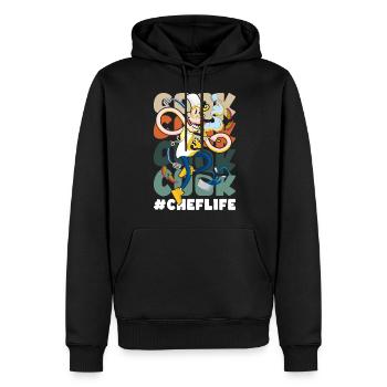Chef Restaurant Chef étoilé - Sweat à capuche Premium bio Homme - noir - Devant - Nico (187cm)