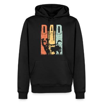 Sprollie Dad Chien Papa Maître Papa Vintage - Sweat à capuche Premium bio Homme - noir - Devant - Nico (187cm)