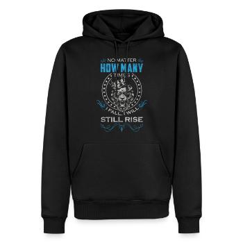 Tête de lion Majestueusement fière - Sweat à capuche Premium bio Homme - noir - Devant - Nico (187cm)