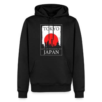 Tokyo Culture Vintage Asiatique - Sweat à capuche Premium bio Homme - noir - Devant - Nico (187cm)
