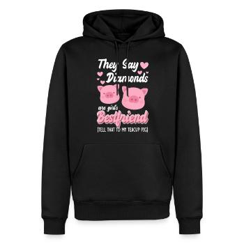 Teacup schwein ferkel niedlich - Männer Premium Bio Hoodie - Schwarz - Vorne - Nico (187cm)