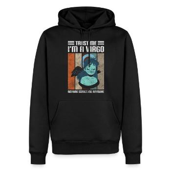 Signe du zodiaque Signe d’élément d’août - Sweat à capuche Premium bio Homme - noir - Devant - Nico (187cm)