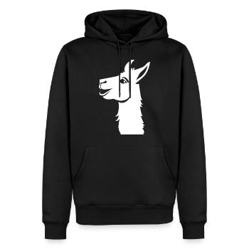 Lustige Lama Silhouette Freche Spaß Lamas - Männer Premium Bio Hoodie - Schwarz - Vorne - Nico (187cm)