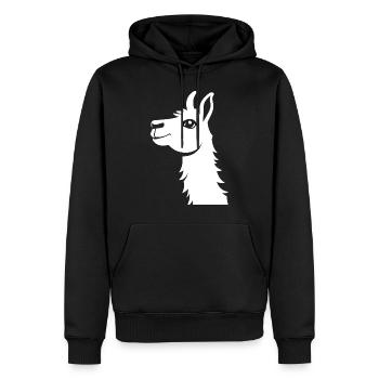 Lustige Lama-Silhouette Freche Spaß-Lamas - Männer Premium Bio Hoodie - Schwarz - Vorne - Nico (187cm)