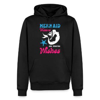 Mermaid Kisses and Starfish Wishes - Männer Premium Bio Hoodie - Schwarz - Vorne - Nico (187cm)