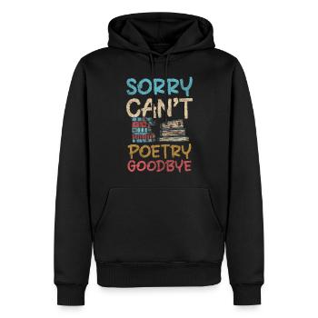 Écrivains Savoir Poètes - Sweat à capuche Premium bio Homme - noir - Devant - Nico (187cm)