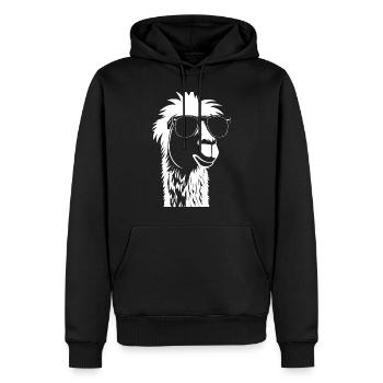 Lama drôle portant des lunettes de soleil Lamas cool - Sweat à capuche Premium bio Homme - noir - Devant - Nico (187cm)