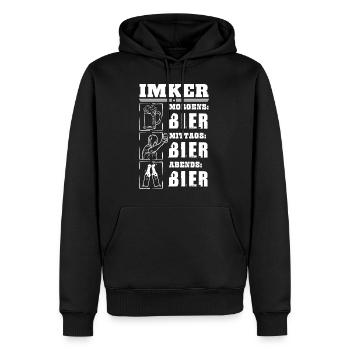 Mein Tagesablauf als Imker - Männer Premium Bio Hoodie - Schwarz - Vorne - Nico (187cm)