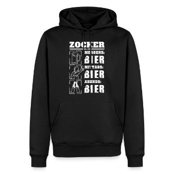My daily routine as a gambler - Men’s Premium Organic Hoodie - black - Front - Nico (187cm)