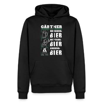 Mon quotidien de jardinier - Sweat à capuche Premium bio Homme - noir - Devant - Nico (187cm)