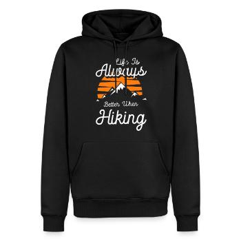 Klettern Gipfel Hobby Abenteuer - Männer Premium Bio Hoodie - Schwarz - Vorne - Nico (187cm)
