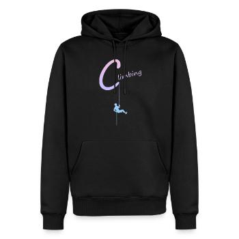 climbing, abseilen, klettern, kletterer - Männer Premium Bio Hoodie - Schwarz - Vorne - Nico (187cm)