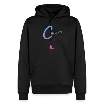 climbing, abseilen, klettern, kletterer - Männer Premium Bio Hoodie - Schwarz - Vorne - Nico (187cm)