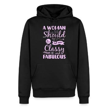 Shopping Individuel Style de vie - Sweat à capuche Premium bio Homme - noir - Devant - Nico (187cm)