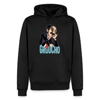 GROUCHO Le grand comédien du XXe siècle - Sweat à capuche Premium bio Homme - noir - Devant - Nico (187cm)