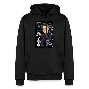 Marie Curie - Sweat à capuche Premium bio Homme - noir - Devant - Nico (187cm)