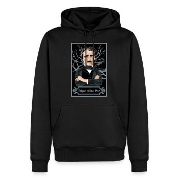 Edgar Allan Poe - Sweat à capuche Premium bio Homme - noir - Devant - Nico (187cm)