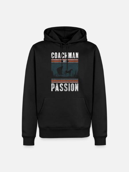 Pferdekutscher Hobby Oldschool - Männer Premium Bio Hoodie - Schwarz