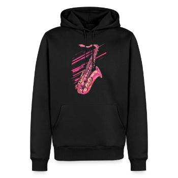 Saxophon 80er 90er Jahre - Männer Premium Bio Hoodie - Schwarz - Vorne - Nico (187cm)