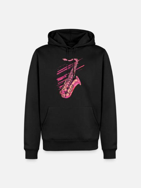 Saxophone 80s 90s - Men’s Premium Organic Hoodie - black