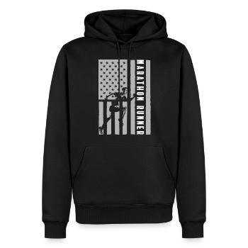 Läufer Fitness Jogging Wettbewerb - Männer Premium Bio Hoodie - Schwarz - Vorne - Nico (187cm)