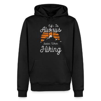 Mountaineering Summit View - Men’s Premium Organic Hoodie - black - Front - Nico (187cm)