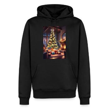 Maison de Noël confortable - Sweat à capuche Premium bio Homme - noir - Devant - Nico (187cm)