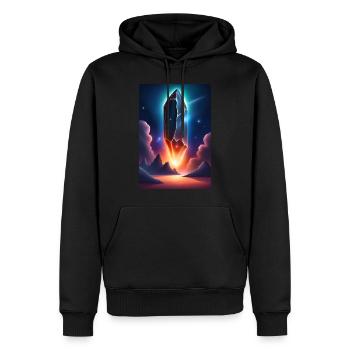Gigantesque mystérieux météoroïde venu de l’espace - Sweat à capuche Premium bio Homme - noir - Devant - Nico (187cm)