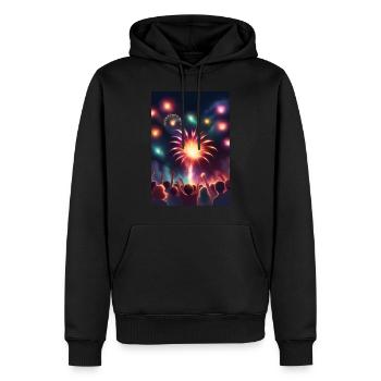 Superbe feu d’artifice - Sweat à capuche Premium bio Homme - noir - Devant - Nico (187cm)