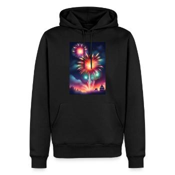 Erstaunliches Silvesterfeuerwerk - Männer Premium Bio Hoodie - Schwarz - Vorne - Nico (187cm)