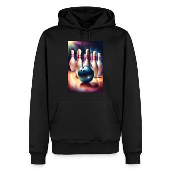 Superbe cadeau de fête des pères de bowling - Sweat à capuche Premium bio Homme - noir - Devant - Nico (187cm)