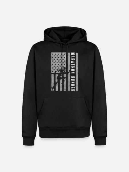 Marathon Schuhe Wettbewerb Lauftraining - Männer Premium Bio Hoodie - Schwarz