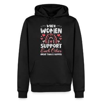 Femme - Sweat à capuche Premium bio Homme - noir - Devant - Nico (187cm)
