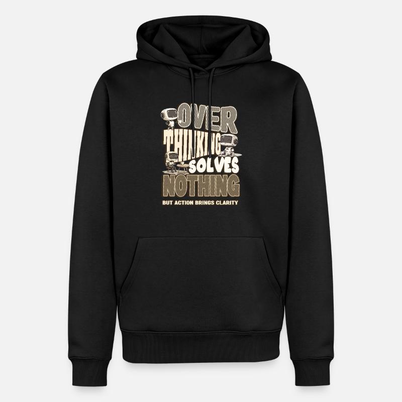 Overthinking - Männer Premium Bio Hoodie - Schwarz