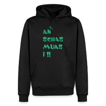 An Schas muas i - Männer Premium Bio Hoodie - Schwarz - Vorne - Nico (187cm)