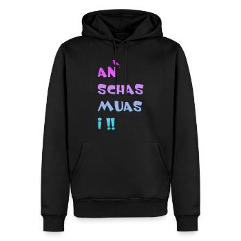 v - Männer Premium Bio Hoodie - Schwarz - Vorne - Nico (187cm)