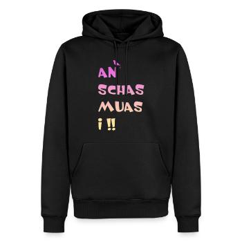 An Schas muas i - Männer Premium Bio Hoodie - Schwarz - Vorne - Nico (187cm)