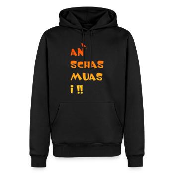 An Schas muas i - Männer Premium Bio Hoodie - Schwarz - Vorne - Nico (187cm)