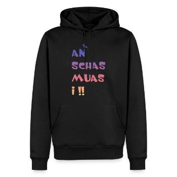 An Schas muas i - Männer Premium Bio Hoodie - Schwarz - Vorne - Nico (187cm)