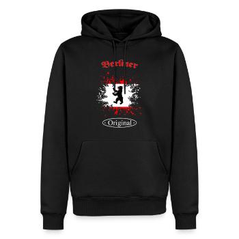 Berlin - Männer Premium Bio Hoodie - Schwarz - Vorne - Nico (187cm)